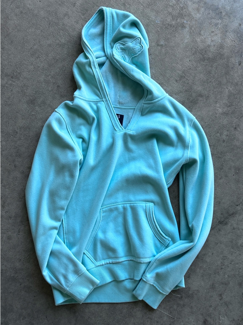 Fox Mint Green Hoodie with Fox Logo Tag